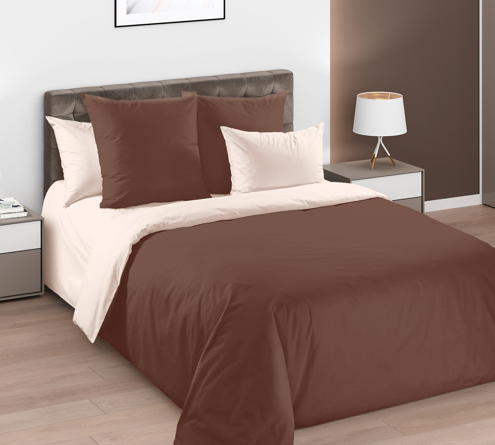 фото Простыня Однотонная на Резинке из Перкали "Молочная" Текс-Дизайн 90х200х25