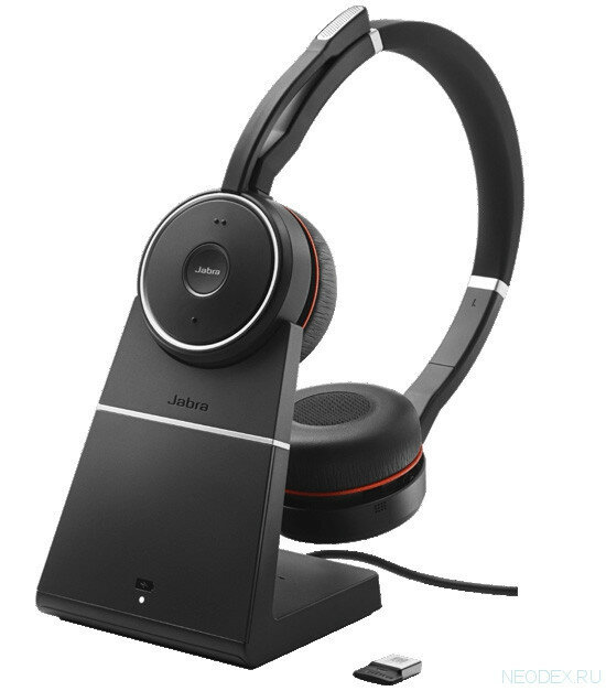 Jabra Evolve 75 SE Stereo MS беспроводная гарнитура в комплекте с док-станцией ( 7599-842-199 )