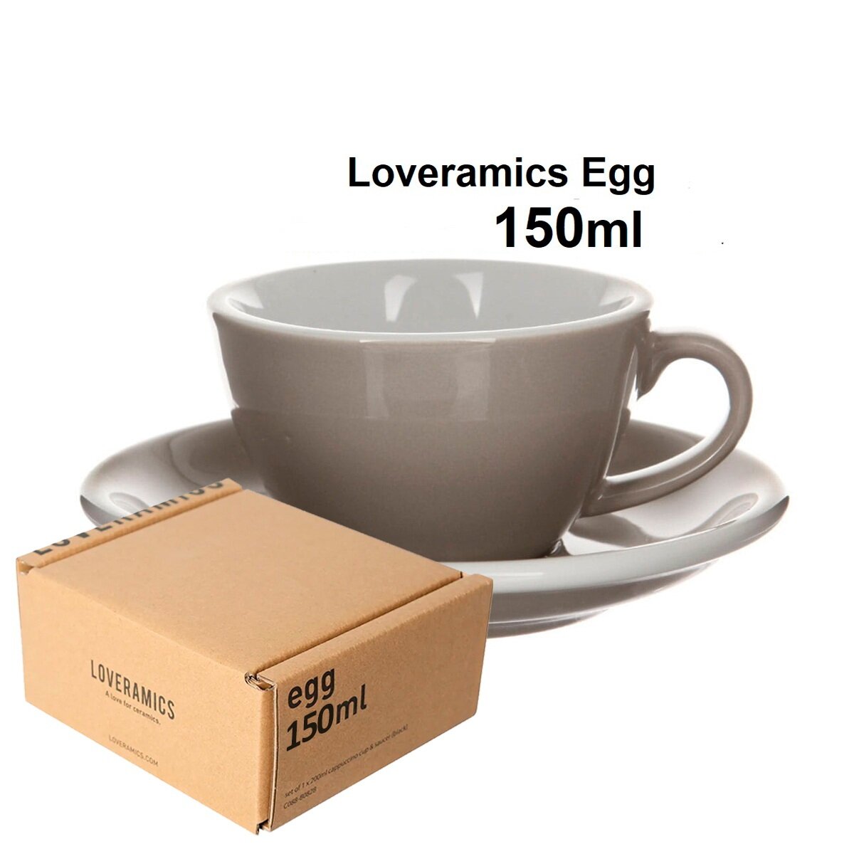 Кофейная пара Loveramics (Лаврамикс) Egg 150 мл. Box, серый