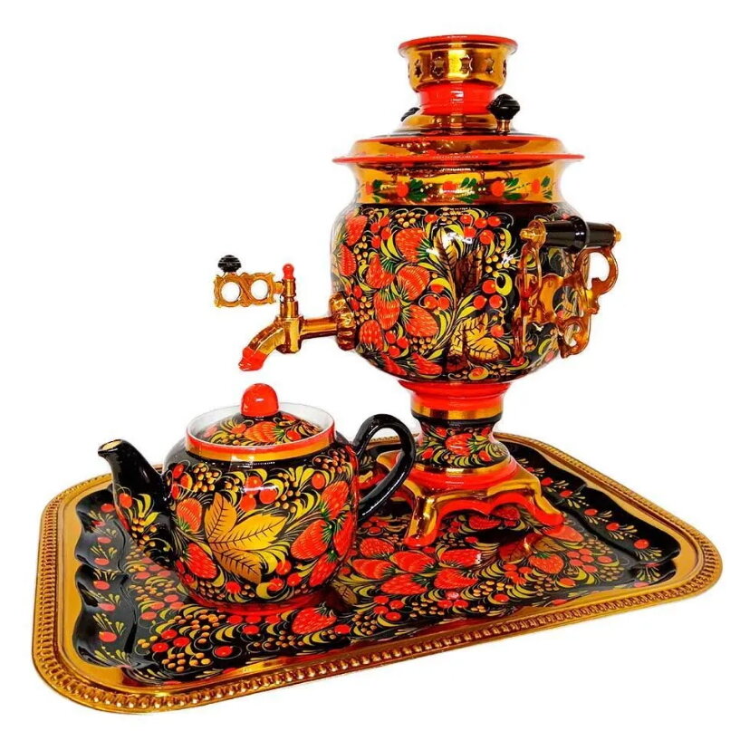 фото Электрический самовар "Хохлома Овал" 3л, Тула