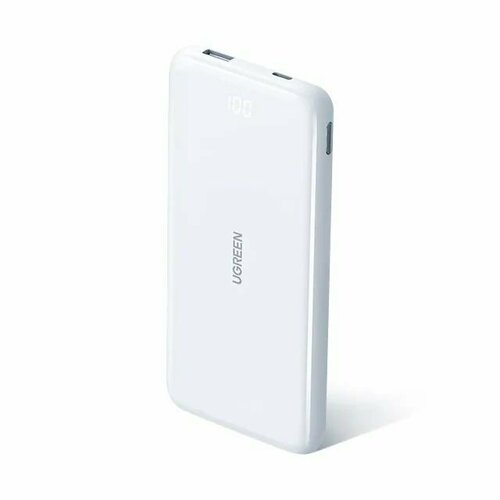 Внешний аккумулятор UGREEN PB200 (80700) 10000mAh Ultra Slim Quick Charging 20W Power Bank. Цвет: белый