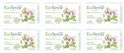 Весна Крем-мыло туалетное EcoSense Энергия молодости, Зеленый кофе и магнолия, 90 гр, 6 шт