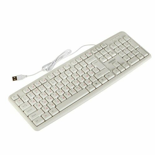 Клавиатура Smartbuy ONE 210, проводная, мембранная, 104 клавиши, USB, белая (комплект из 2 шт) клавиатура smartbuy one 210 проводная мембранная 104 клавиши usb белая
