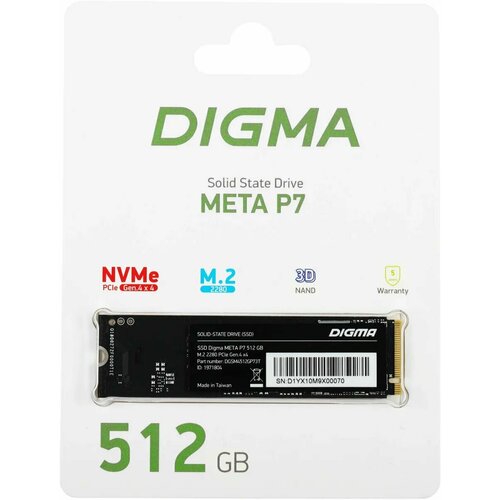Накопитель SSD 512Gb Digma Meta P7 (DGSM4512GP73T) черный