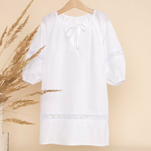 крестильная рубашка осьминожка размер 74 80 белый Крестильная рубашка Золотой Гусь, размер 74-80, белый