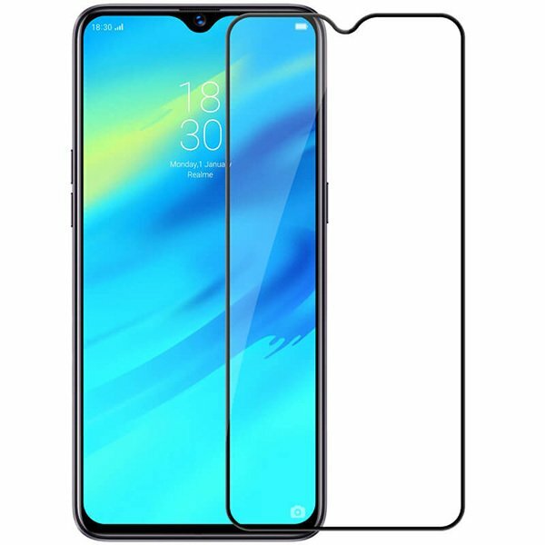 Защитное стекло 3D Tempered Glass для Realme C25 / C25S / 6i / C3 / C11 / C15 / C20 / C21 / C21Y полный клей ( черная рамка )