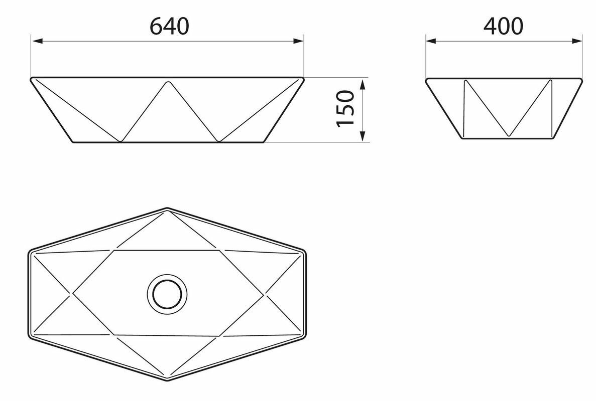 Раковина накладная на столешницу BAU Crystal 64х40, мрамор - фотография № 8