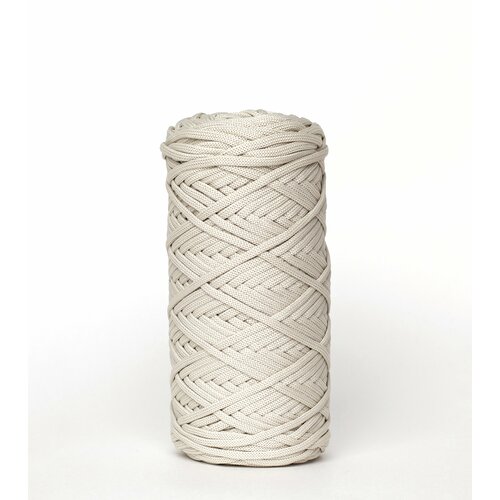 Шнур полиэфирный эльнить - 5 мм, 100 м, 100% полиэфир, без сердечника /шнур для вязания, рукоделия, макраме/