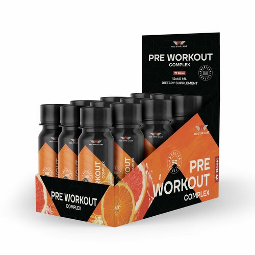 фото Предтренировочный комплекс pre workout red star labs, 12 штук по 60 мл, вкус: цитрус