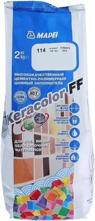 Затирка швов Mapei Keracolor FF 2 кг №114 антрацит