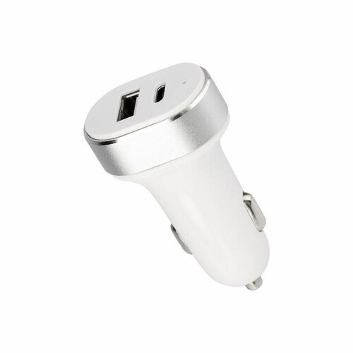 Автозарядка в прикуриватель АЗУ USB-A+USB-C 3.1А бел. Rexant 18-2227 rs-18-2227