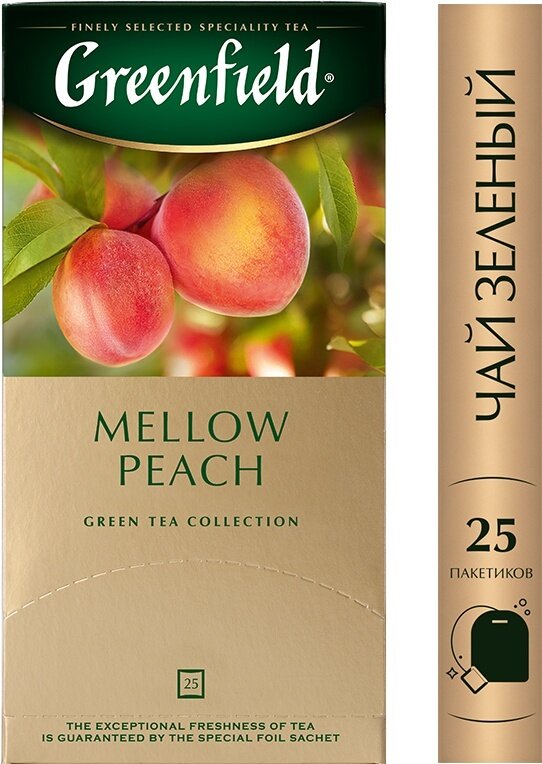 Чай зеленый Greenfield Mellow Peach в пакетиках, 25 пак., 2 уп. - фотография № 8