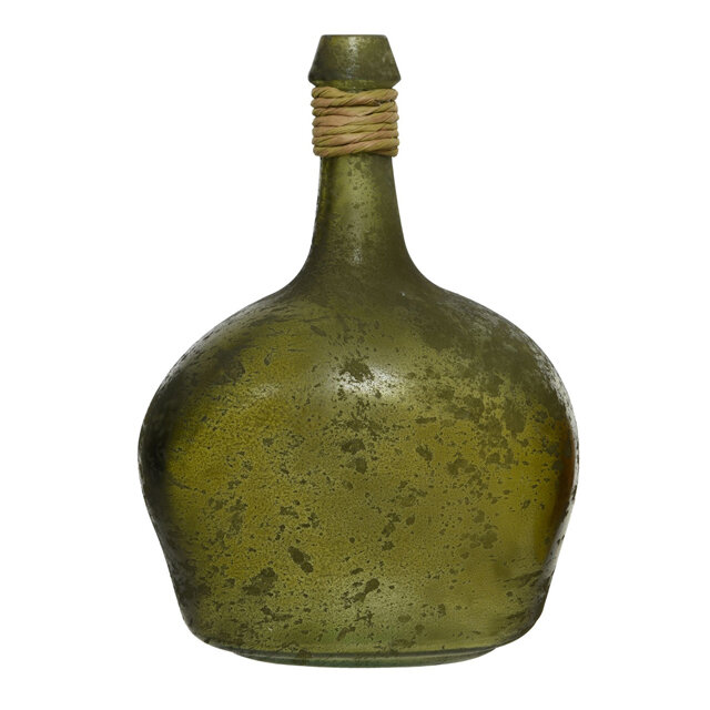 Kaemingk Декоративная бутылка Корфу 26 см зеленая, стекло 647224