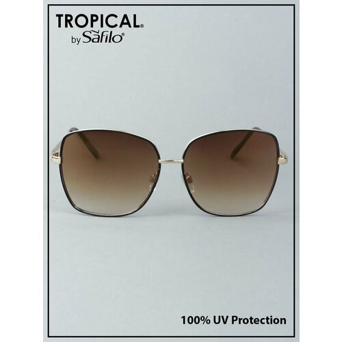 фото Солнцезащитные очки tropical by safilo ovation, оправа: металл, с защитой от уф, для женщин, золотой