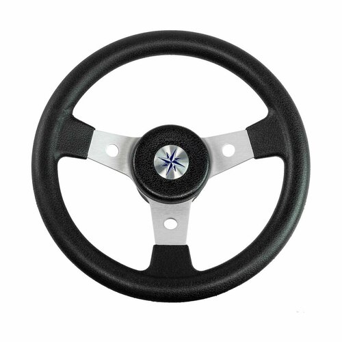 Рулевое колесо DELFINO обод черный, спицы серебряные д. 310
