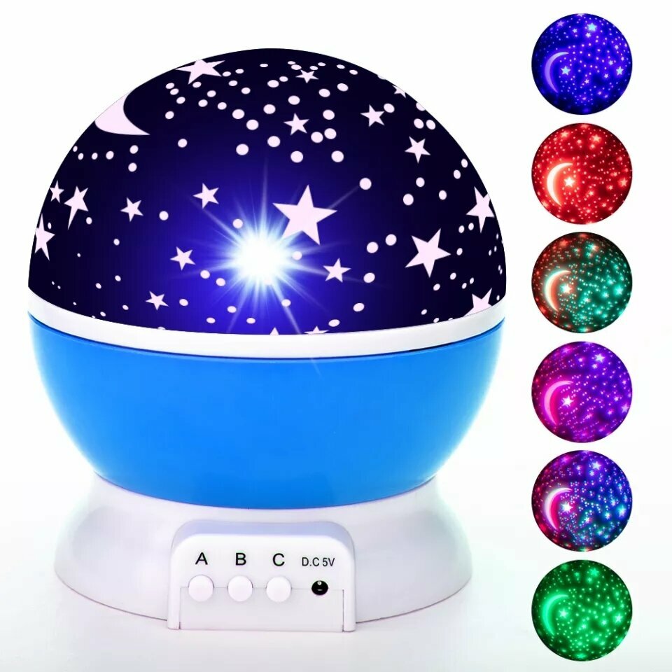 Проектор звездного неба фиолетовый/ ночник-проектор/ светильник-ночник