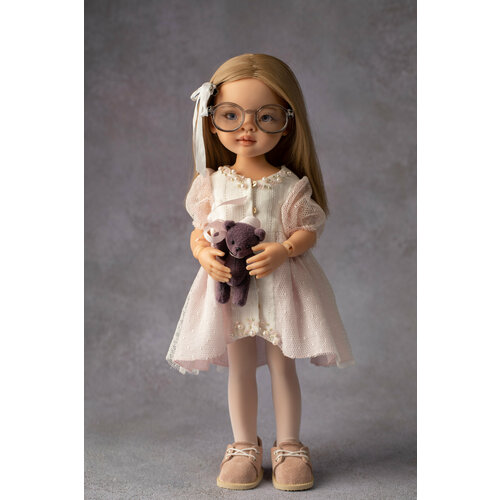 фото Авторский кастом "паола рейна в очках с мишкой" ручная работа, интерьерная кукольная коллекция натальи кондратовой