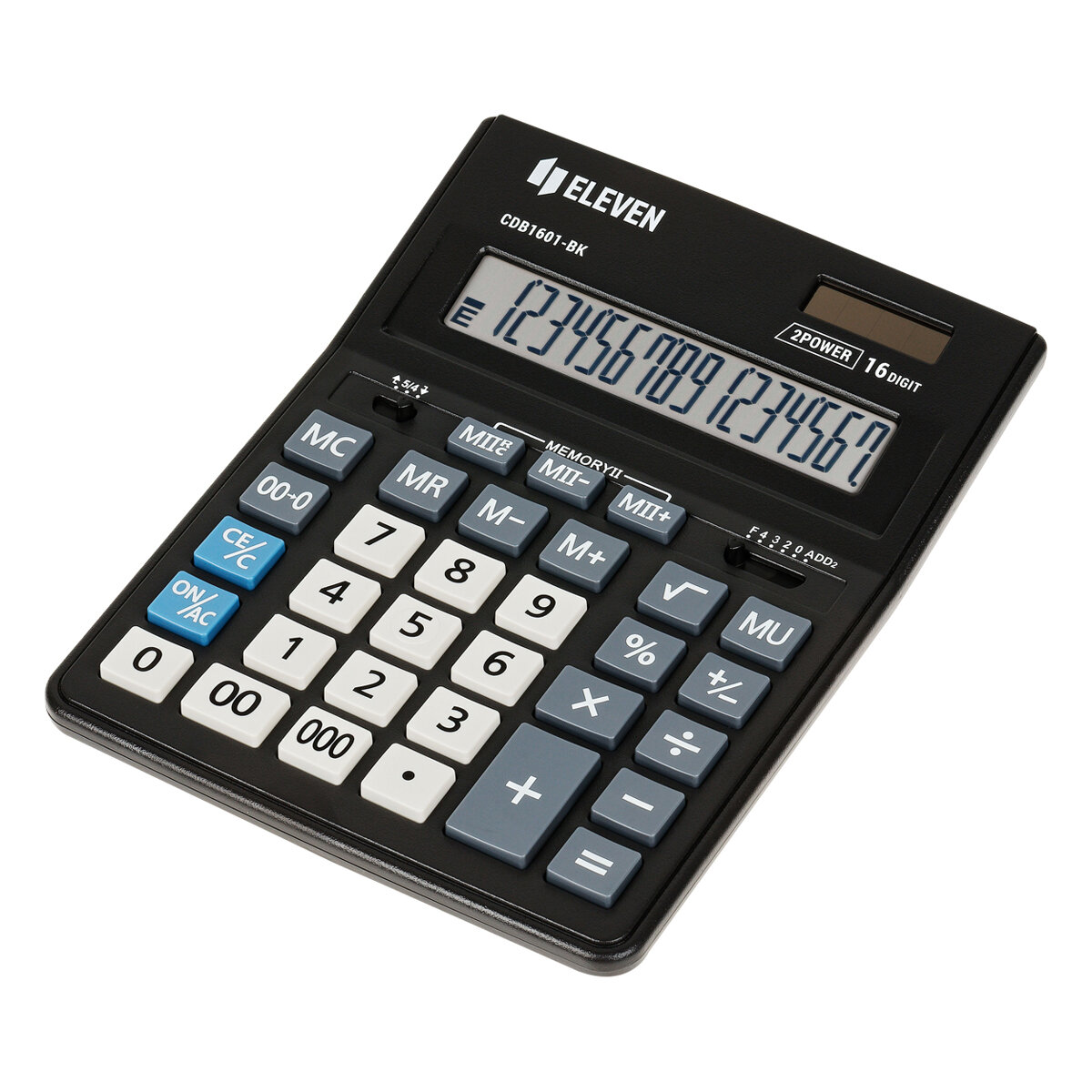 Калькулятор настольный Eleven Business Line CDB1601-BK 16 разрядов двойное питание 155×205×35мм черный