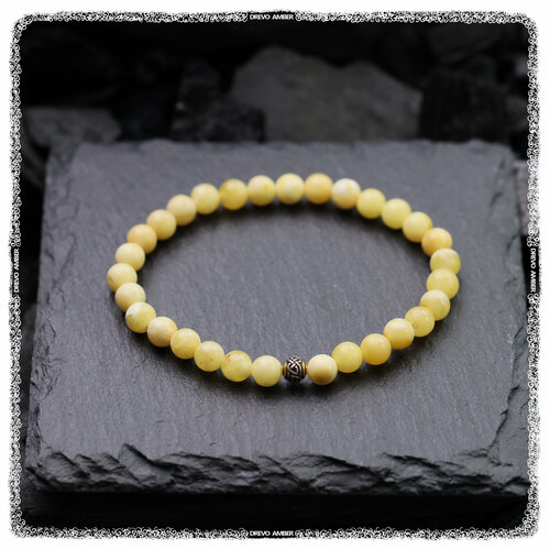 Браслет-нить DREVO Небольшой браслетик из натурального янтаря 4,44 гр., серебро, 925 проба, золочение, янтарь, длина 16.5 см.