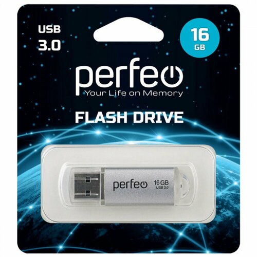 usb накопитель флешка perfeo c14 64gb usb 3 0 черный USB 3.0 накопитель C14 16GB Silver metal series