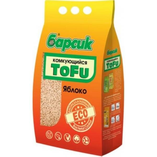 Наполнитель комкующийся Барсик TOFU "Яблоко" 4,54л - фотография № 13