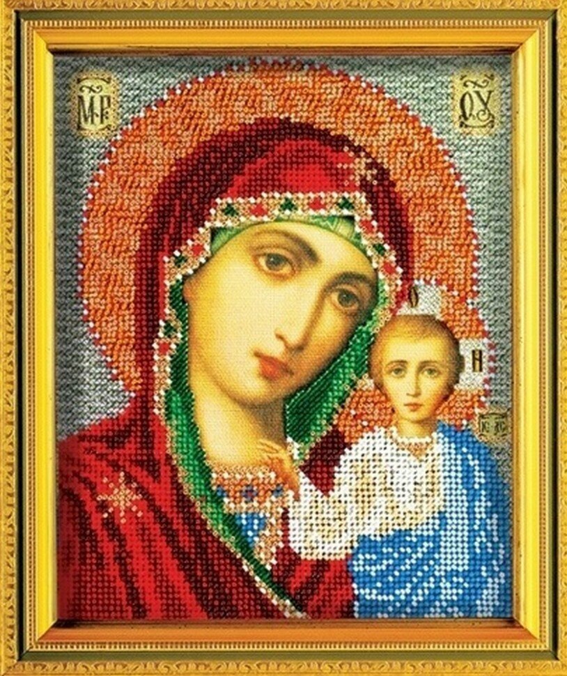 Набор для вышивания Радуга бисера #В-302 Казанская Богородица, Вышивка бисером, 12 x 14.5 см