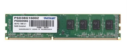 Оперативная память Patriot Memory DDR3 8Gb 1600MHz pc-12800 (PSD38G16002)