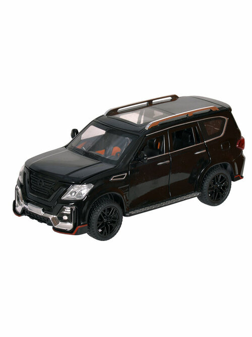 Машина металлическая MX 37754 Nissan Patrol свет и звук черный 1:24