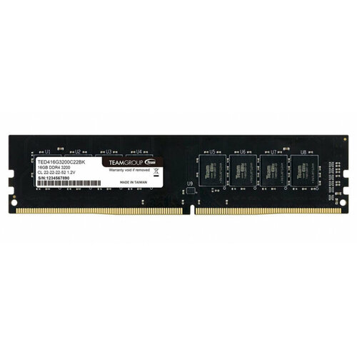 Оперативная память Team Group DDR4 16Gb 3200MHz pc-25600 ELITE CL22 12V TED416G3200C22BK 459000₽