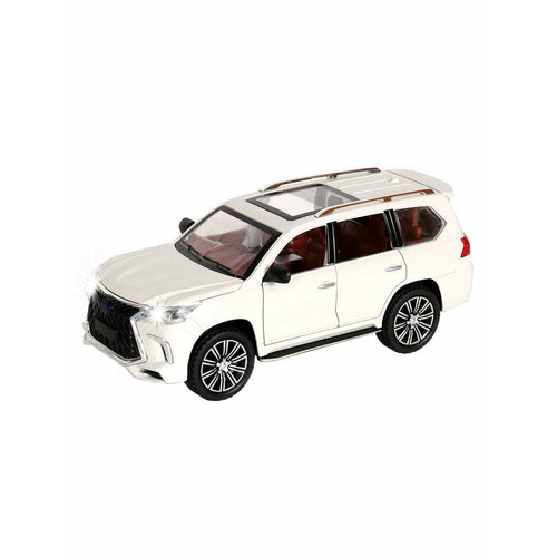 Машина инерционная MX 24274 Lexus LX570 свет и звук белый 1:24