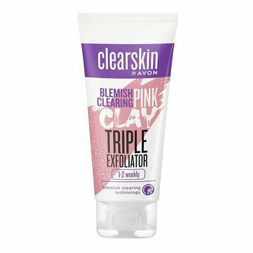 AVON ClearSkin Розовый глиняный скраб-пилинг для лица Для проблемной кожи, 75 мл скраб для лица utena из скорлупы грецкого ореха и белой глины 120 гр