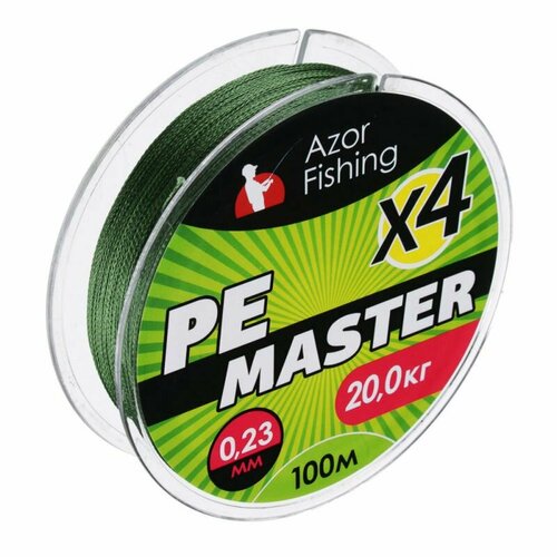 фото Плетенка azor fishing , pe мастер, 100м, 0.23мм, 20 кг, зеленая