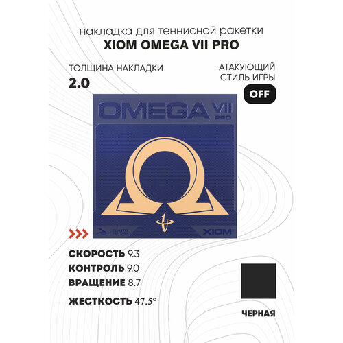 фото Накладка xiom omega vii pro (цвет черный, толщина 2.0)