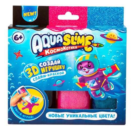 Набор для творчества AQUA SLIME AQ008 Фигурки из цветного геля розовый-синий