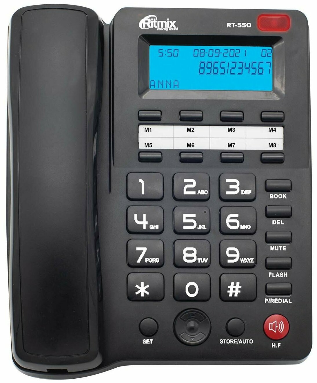Проводной телефон Ritmix RT-550, черный — фото 2