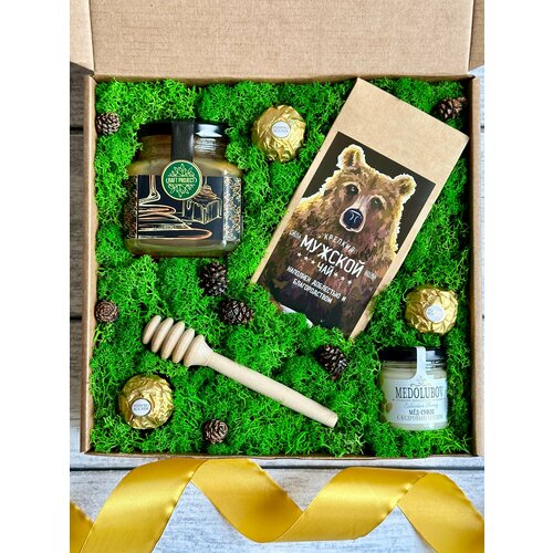 "Мужской подарок" - подарочный набор для мужчин с чаем, мёдом и карамелью