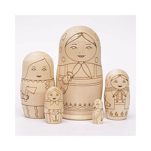 Матрешка с контуром заготовка 11 см