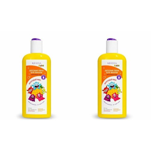 KRASSA Пена для ванн Kids Фруктовый микс, с пантенолом и протеинами молока, 250 мл, 2 шт