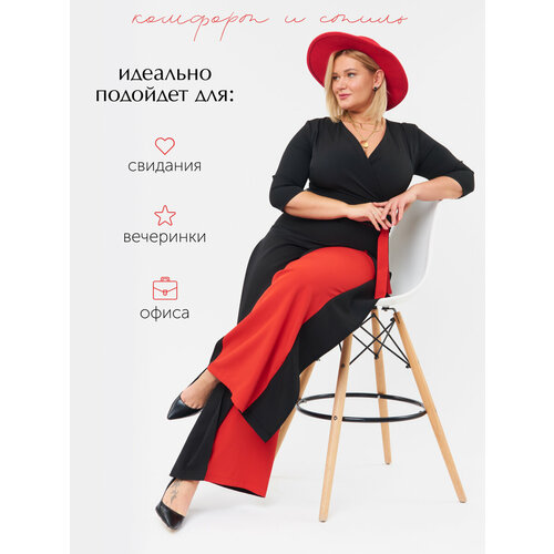 фото Комбинезон , размер 54, черный, красный bloom&be