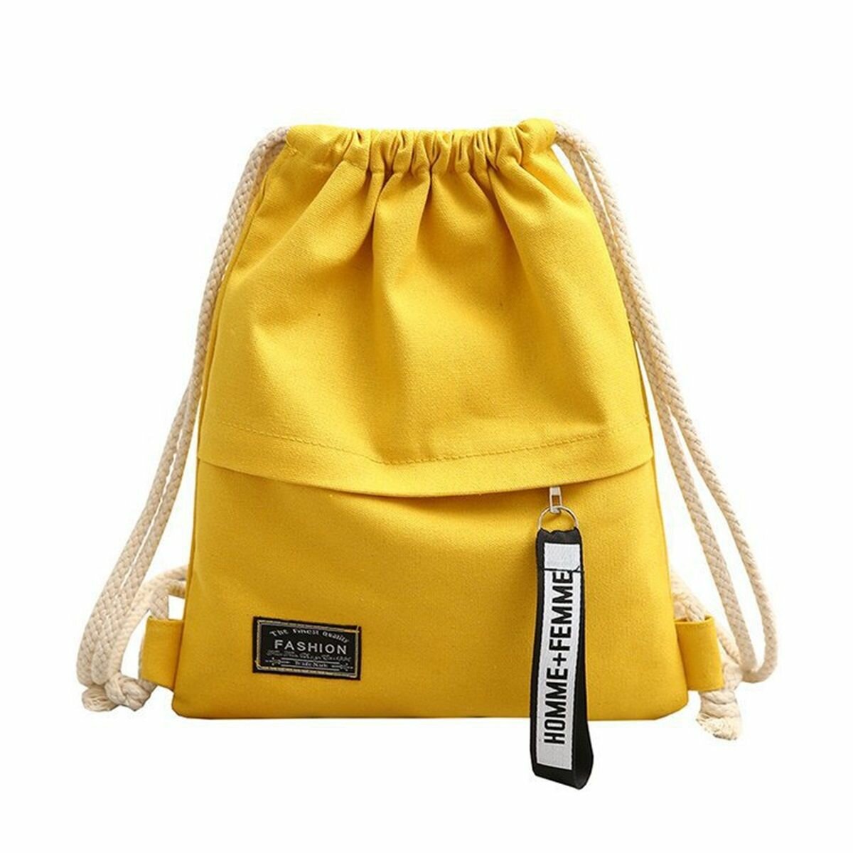 Холщовая сумка на шнурке, сумка-мешок для обуви, сумка для занятий, легкий повседневный сумка на шнурке желтая