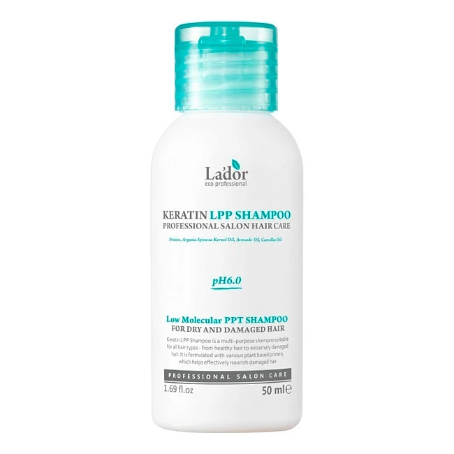 Бессульфатный кератиновый шампунь Lador, Keratin LPP Shampoo, 50 мл