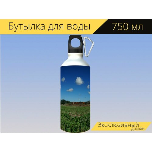 Бутылка фляга для воды Газ, нефтяная вышка, буровая установка 750 мл. с карабином и принтом стол газ нефтяная вышка буровая установка 65x65 см кухонный квадратный с принтом