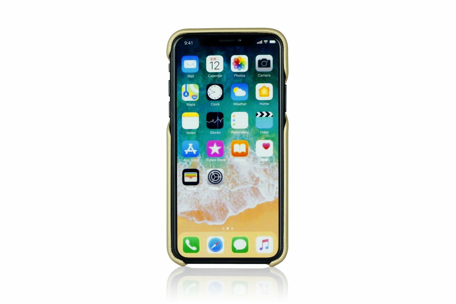 Чехол-накладка G-Case Slim Premium для смартфона Apple iPhone X / XS, Искусственная кожа, Золотистый GG-894 - фото №7