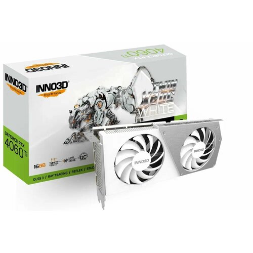 Видеокарта INNO3D RTX4060 Ti 16GB TWIN X2 OC WHITE GDDR6 128-bit DPx3 HDMI 2FAN RTL