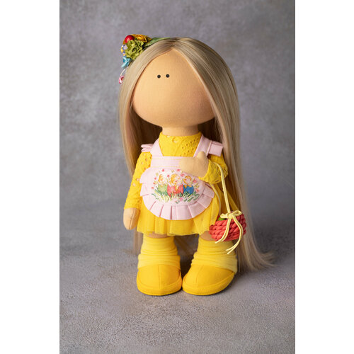 Авторская кукла Девочка цыплёнок ручная работа, интерьерная, текстильная
