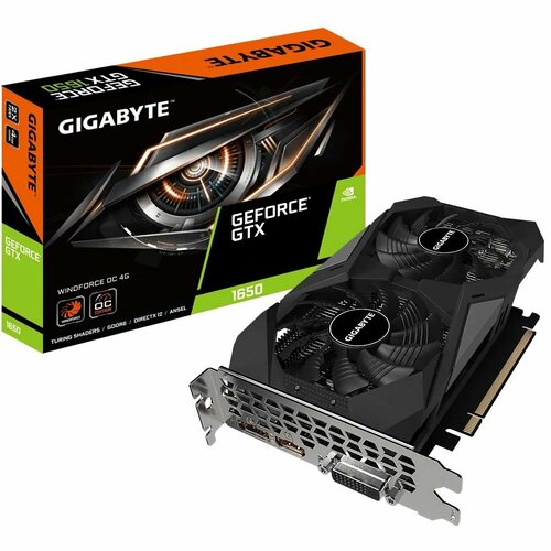 Видеокарта Gigabyte GTX1650 D6 WINDFORCE OC 4GB GDDR6 128-bit DVI HDMI DP 2FAN RTL 2223000₽