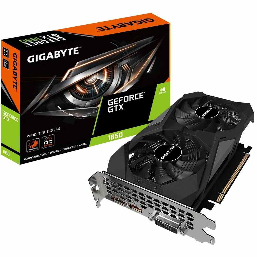 Gigabyte GTX1650 D6 WINDFORCE OC 4GB GDDR6 128-bit DVI HDMI DP 2FAN RTL