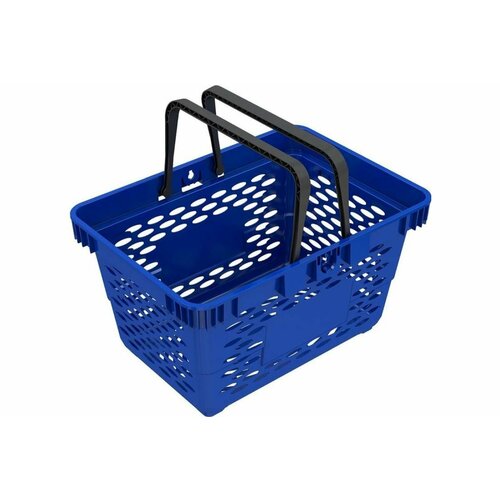 Покупательская корзина ООО Комус evr_classic пластик, с 2-мя ручками, 20 л, синяя 1717037