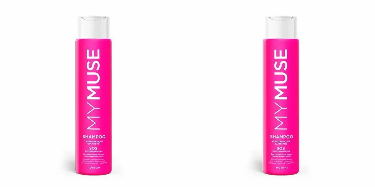Mymuse Шампунь для волос укрепляющий, SOS восстановление, 400 мл, 2 штуки