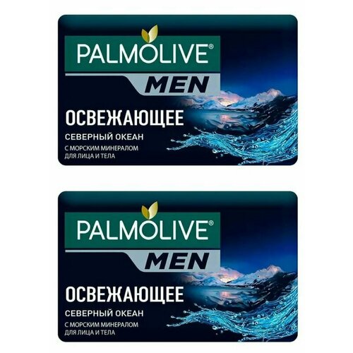 Palmolive Мыло туалетное Men, Северный океан, освежающее, 90 г, 2 шт / мыло освежающее palmolive men северный океан 90 г